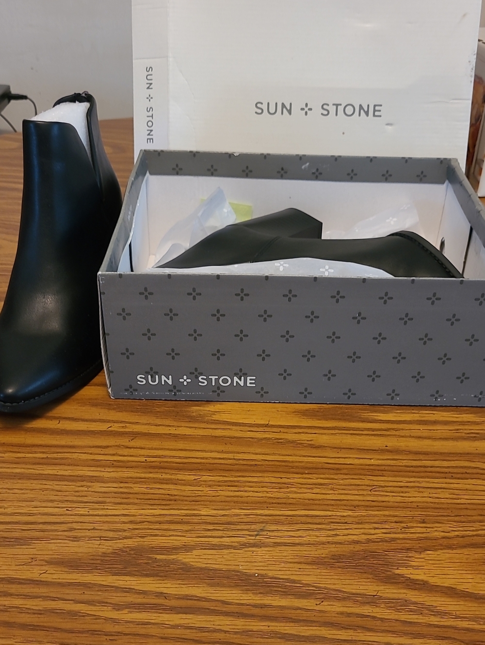 Sun + Stone Black Chelsea Ankle Booties